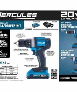 HERCULES 20V Cordless 1/2 in. Compact Drill/Driver - Tool Only 30 HERCULES 20V Cordless 1/2 in. Compact Drill/Driver - Tool Only -Cheap Hercules Store 56534 W9 1
