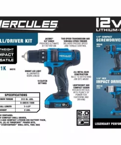 HERCULES 12V Cordless 3/8 in. Compact Drill/Driver - Tool Only -Cheap Hercules Store 56563 W8 1