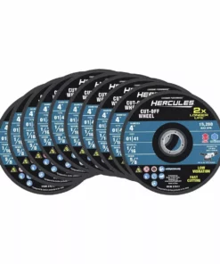 HERCULES 4 in. x 1/16 in. x 5/8 in. Type 01/41 Metal Cut-off Wheel 10 Pk. -Cheap Hercules Store 57077 W3