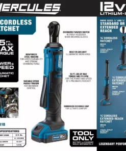 HERCULES 12V Cordless 1/4 in. Ratchet - Tool Only -Cheap Hercules Store 57248 W2SS