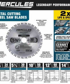 HERCULES 14 in., 66T Cermet Carbide Circular Saw Blade for Metal Cutting Saws with 1 in. Arbor -Cheap Hercules Store 57321 W2SS