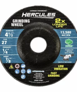 HERCULES 4-1/2 in. x 1/4 in. x 7/8 in. Type 27 Masonry Grinding Wheel -Cheap Hercules Store 57581 W3