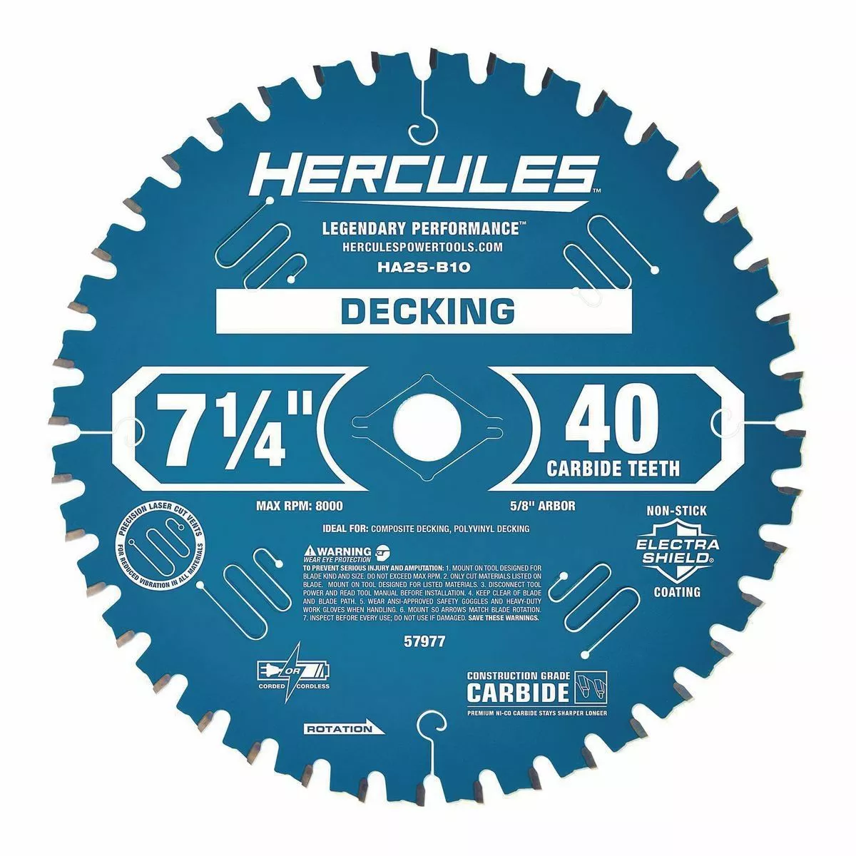 HERCULES 7-1/4 in., 40T Decking Circular Saw Blade 3 HERCULES 7-1/4 in., 40T Decking Circular Saw Blade