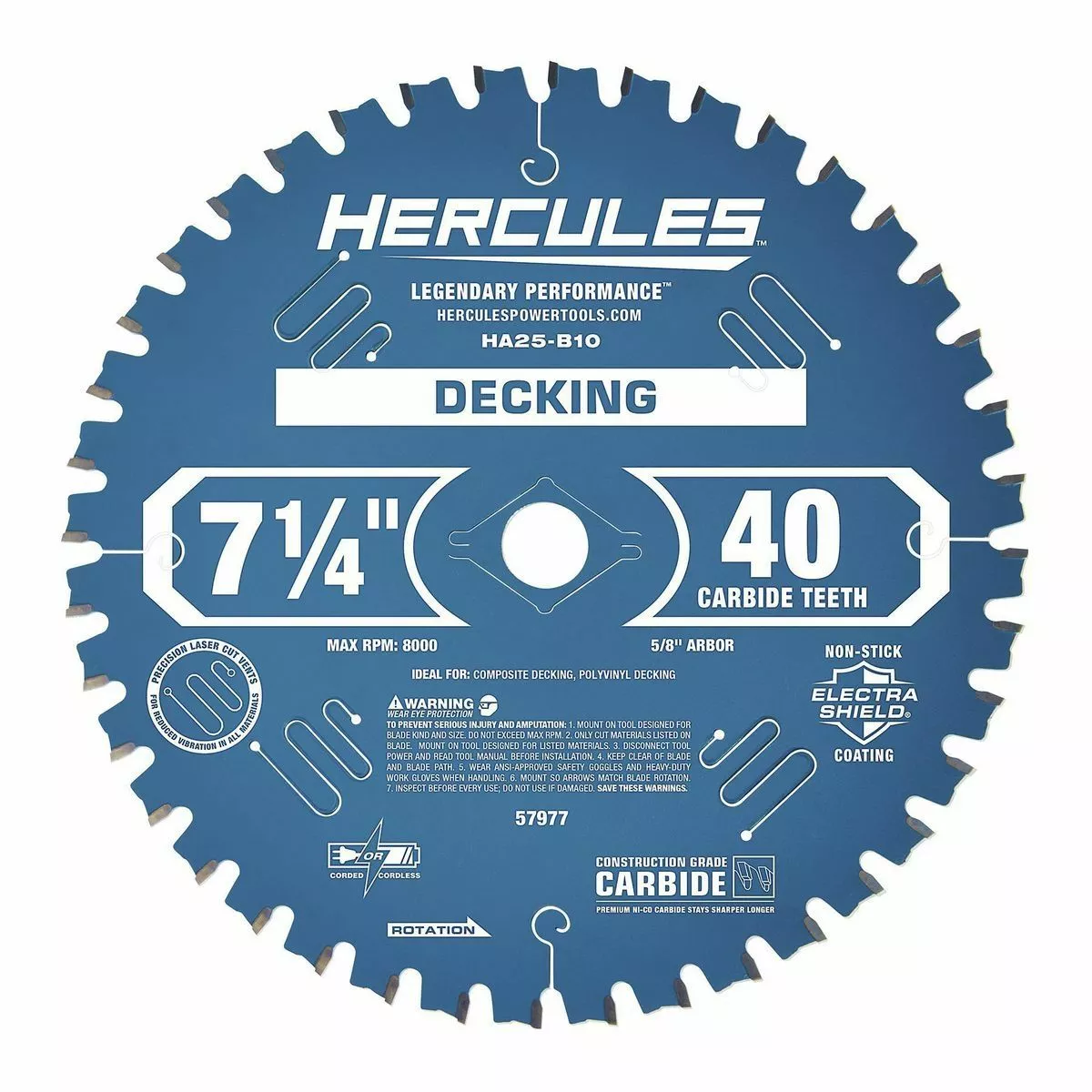 HERCULES 7-1/4 in., 40T Decking Circular Saw Blade 4 HERCULES 7-1/4 in., 40T Decking Circular Saw Blade - Image 2