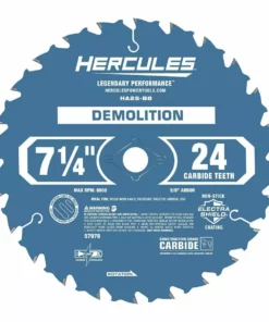 HERCULES 7-1/4 in., 24T Demolition Miter and Circular Saw Blade -Cheap Hercules Store 57978 W3