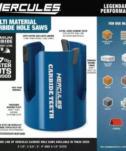 HERCULES 2-1/8 in. Multi-Material Carbide Hole Saw -Cheap Hercules Store 58093 W2SS