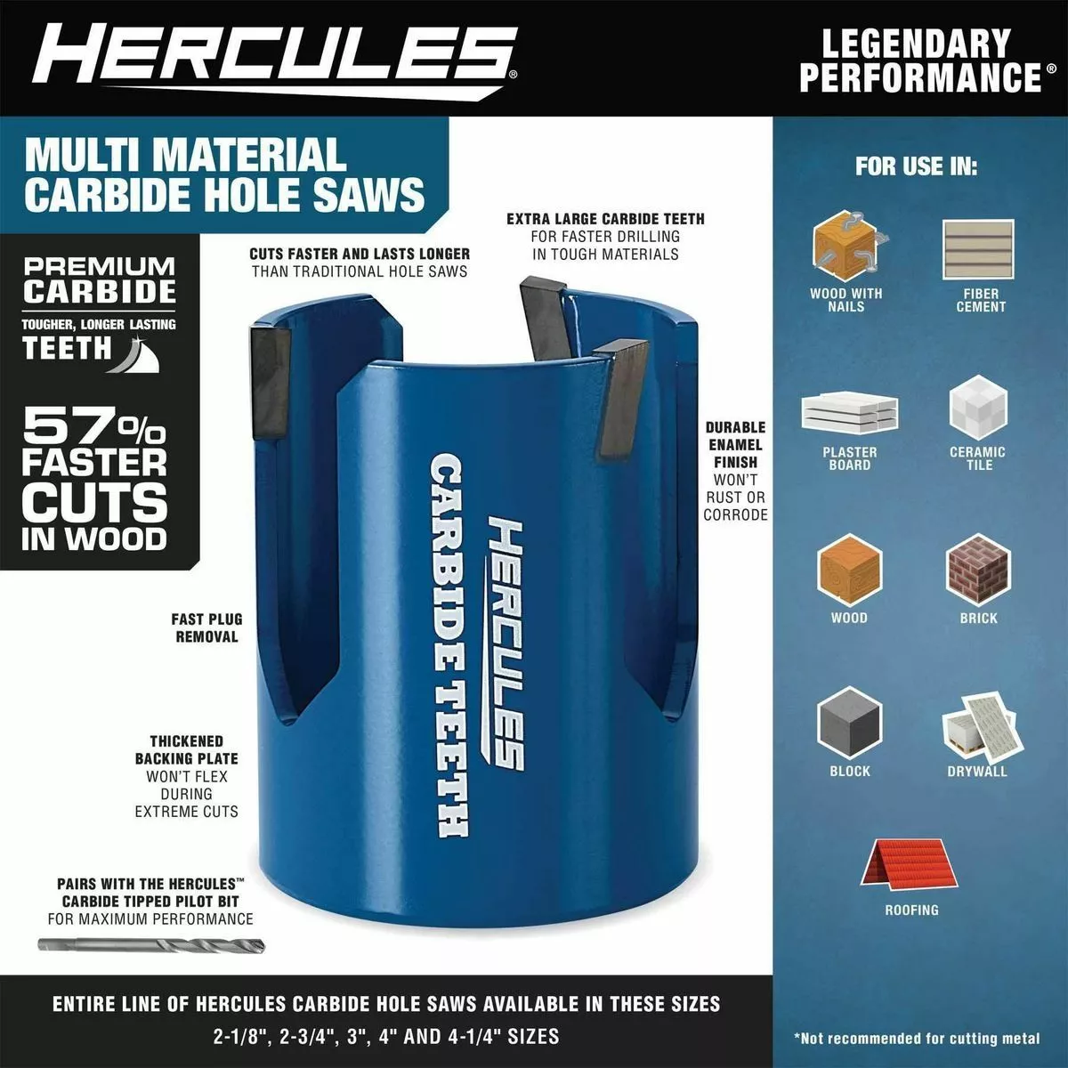 HERCULES 4 in. Multi-Material Carbide Hole Saw 5 HERCULES 4 in. Multi-Material Carbide Hole Saw - Image 3