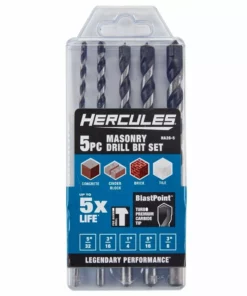 HERCULES Masonry Drill Bit Set, 5 Pc.