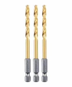 HERCULES 3/16 in. Impact Rated Hex Shank Titanium Drill Bit Set, 3 Piece