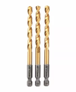 HERCULES 1/4 in. Impact Rated Hex Shank Titanium Drill Bit Set, 3 Piece