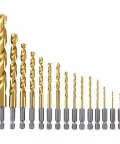 HERCULES Impact Rated Hex Shank Titanium Drill Bit Set 15 Piece -Cheap Hercules Store 64897 W4