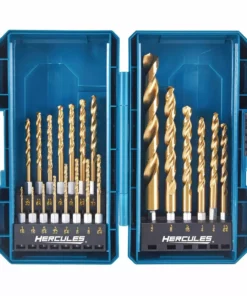 HERCULES Impact Rated Hex Titanium Drill Bit Set, 21 Piece